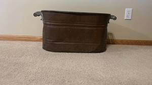 Vintage Coal Hod - Steel Coal Bucket with Wooden Bail Handle, Rustic Farmhouse