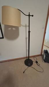 Adjustable Arc Floor Lamp with Drum Shade - Black