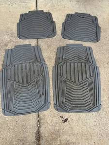 4-Piece Universal Rubber Floor Mats - Front & Rear All-Weather Set