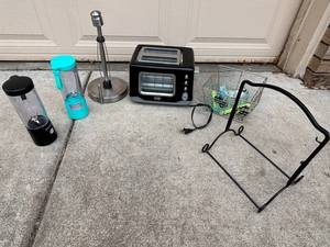 BlendJet Portable Blenders (2-Pack) - Rise Clear View Toaster - Turquoise Glass Goblets - Wire Basket