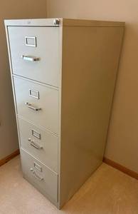 HON 4-Drawer Vertical Filing Cabinet with Locking Top Drawer, Gray Steel