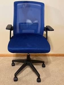 Blue Mesh Back Office Chair - Ergonomic, 5-Star Base with Wheeled Casters