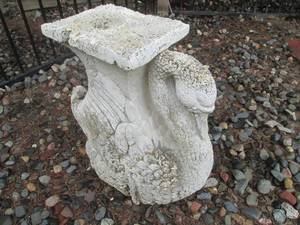 Swan Concrete Bird Bath Pedestal Sculpture