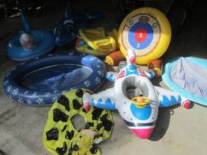 Inflatable Pool Floats - Shark Ring, Dolphin Ring, Target Ring, Paw-Print Ring