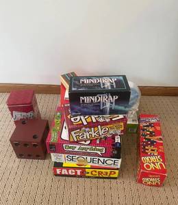 MindTrap UNO Stacko Scattergories Say Anything Sequence Farkle - Family Board Games Lot