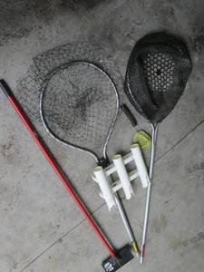 Frabill Landing Nets with Handles & Cleaning Brush - Fishing Gear Set