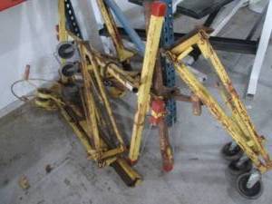 Boat Lift - Manual Winch on Yellow Rusted Frame