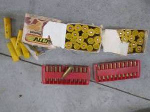 Shotgun shells and empty bullet cases