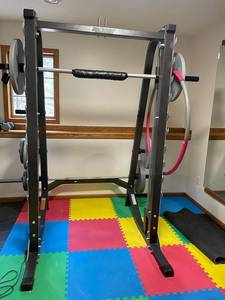 Hoist Fitness Power Rack with Hampton 45 lb and 25 lb Weight Plates