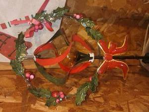 Christmas Holly Wreath with Red Bow & Snowman Sign, Misc Holiday Decor and more