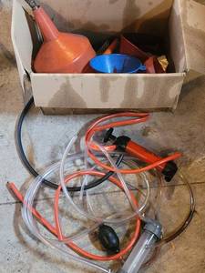 Oil Transfer Pump Kit with Funnels, Tubing & Adapters
