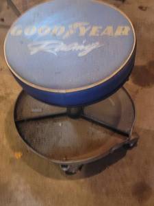 Goodyear Round Rolling Mechanics Shop stool with Automotive Advertising