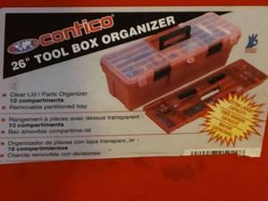 Contico 26-Inch Tool Box Organizer With 10 Compartments & Removable Tray