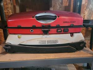 Grill2Go Portable Propane Grill - Red, Compact with Built-In Handle