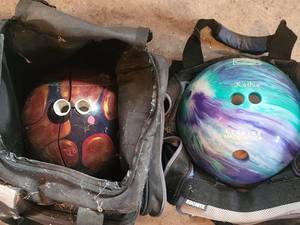 Bowling Ball Pair - LTG4168 Made in USA (Kathie) Marble Swirl (Lot of 2)