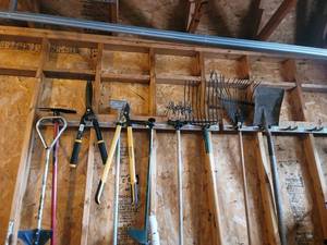 Garden Tools - Assorted Shovels, Rakes, Hoes & Hand Tools