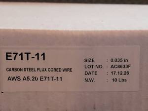E71T-11 Flux-Cored Wire 0.035 in Carbon Steel AWS A5.20 - 10 Lbs