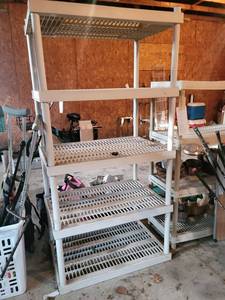 White 4-Tier plastic  Shelving Rack - GarageStorage Unit