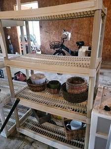 3-Tier White Plastic Garage Shelving Unit with Baskets