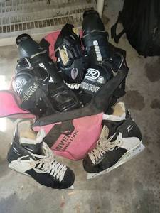 Graf Hockey Gloves & Ice Skates - Pink Gear Bag Included