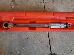 Click-Type Torque Wrench - Adjustable, Knurled Grip, Orange Case
