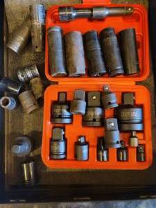 Chrome Vanadium Socket Set in Orange Case - 12in & 34in Drives