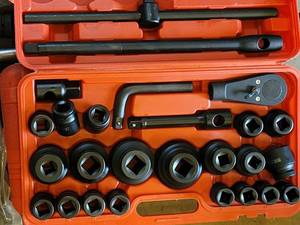 26-Pc Impact Socket Set - 34 in Drive, Chrome Vanadium