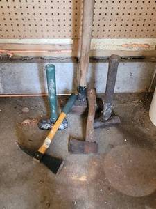 Hammer & Axe Lot - Sledgehammer, Hatchets & Hand Tools