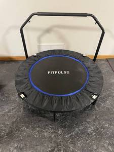 FitPulse Mini Trampoline with Handle Bar - Black