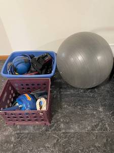 Perfect Pushup Handles & Exercise Ball with Resistance Bands and Ankle Straps - Home Gym Bundle