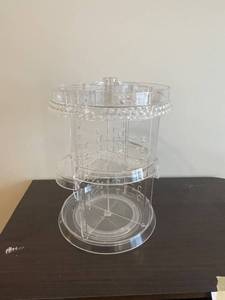Clear Acrylic 3-Level DessertCandy Display Tower with Crystal Bead Rim