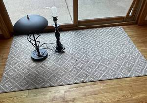 Two Black Table Lamps - 5 x 3 rug