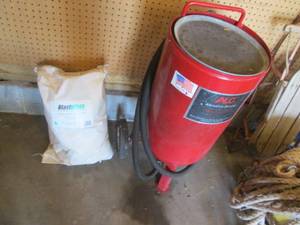 ALC Abrasive Blaster sandblaster with a bag of Blastglass