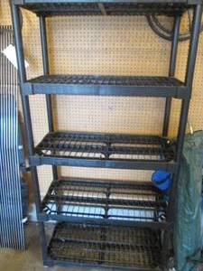 Plastic garage shelving