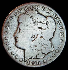 1890 CC Morgan Silver Dollar Slot Filler, polished