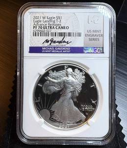 2021-W T2 PF70UC Gaudioso Hand Signed Purple Label Mint Engraver Series, Advanced Releases, Top Pop 1 of 50