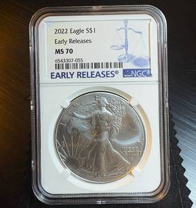 2022 NGC MS 70 Silver Eagle, Mint Fresh, Early Releases