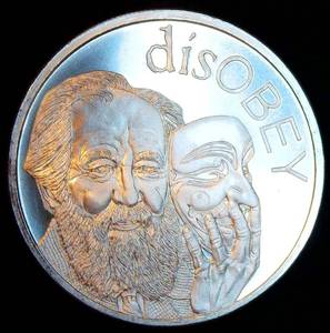 BU 2017 Silver Shield Solzhenitsyn disOBEY 1oz .999 Silver Round