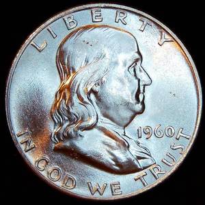 Uncirculated 1960-D Franklin Half Dollar, Full Mint Luster