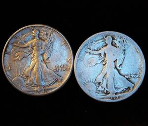 XF 1943-D & Better Date 1917-S Walking Liberty Half Dollars