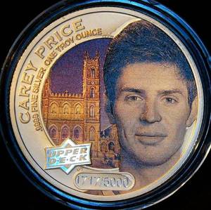 Flawless 2017 1oz .999 Cook Islands $5, NHL Legendary Goaltender Carey Price #17175000