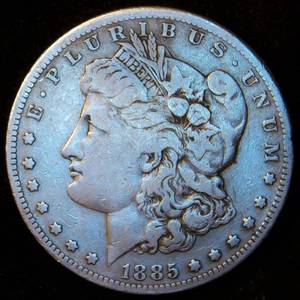 1885-S Morgan Silver Dollar, Unaltered Surfaces, FVF