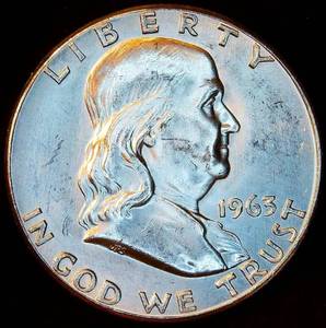 Uncirculated 1963-P Franklin Half Dollar, Full Luster