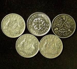 Collection of British Empire Silver 3 Pence Coins incl AU 1937