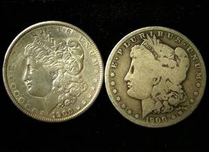 1900-P & 1900-S Morgan Silver Dollars, the Philly has been cleaned