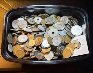 4.5 lbs Mixed International Coinage, Wide Variety of Denominations and Nationalities, Most 50yrs or older