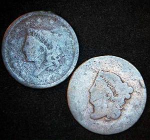 (2) No Date Large Cents