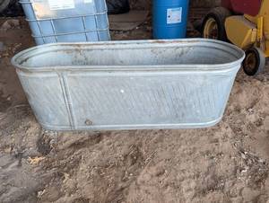 Galvanized Steel Stock Tank - 6 ft Long, 2 ft Wide, 2 ft Deep, Oval Ends