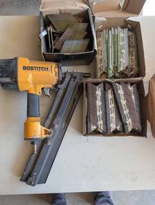 Bostitch Pneumatic Nailer with Long Magazine - Used, Includes Nail Boxes