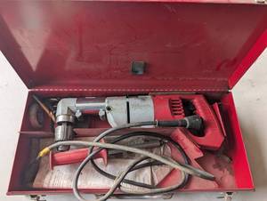 Milwaukee Heavy-Duty Right Angle Drill - Corded in Red Toolbox